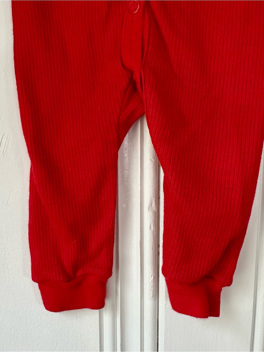 Carter's Red Ribbed Baby Footie with Rabbit Detail - Picture 4 of 5